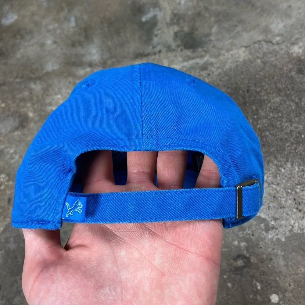 Vintage Detroit‎ Lions Cap Strap Back Adjustable Blue NFL Hat Football Logo